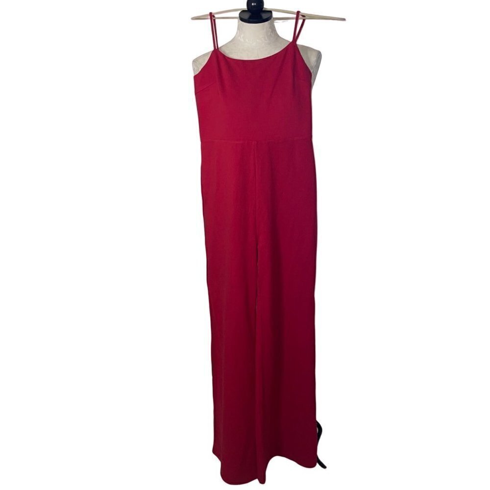 Lovers + Friends Womens Jumpsuit Size Medium Red Lavinia Wide Leg Sleeveless